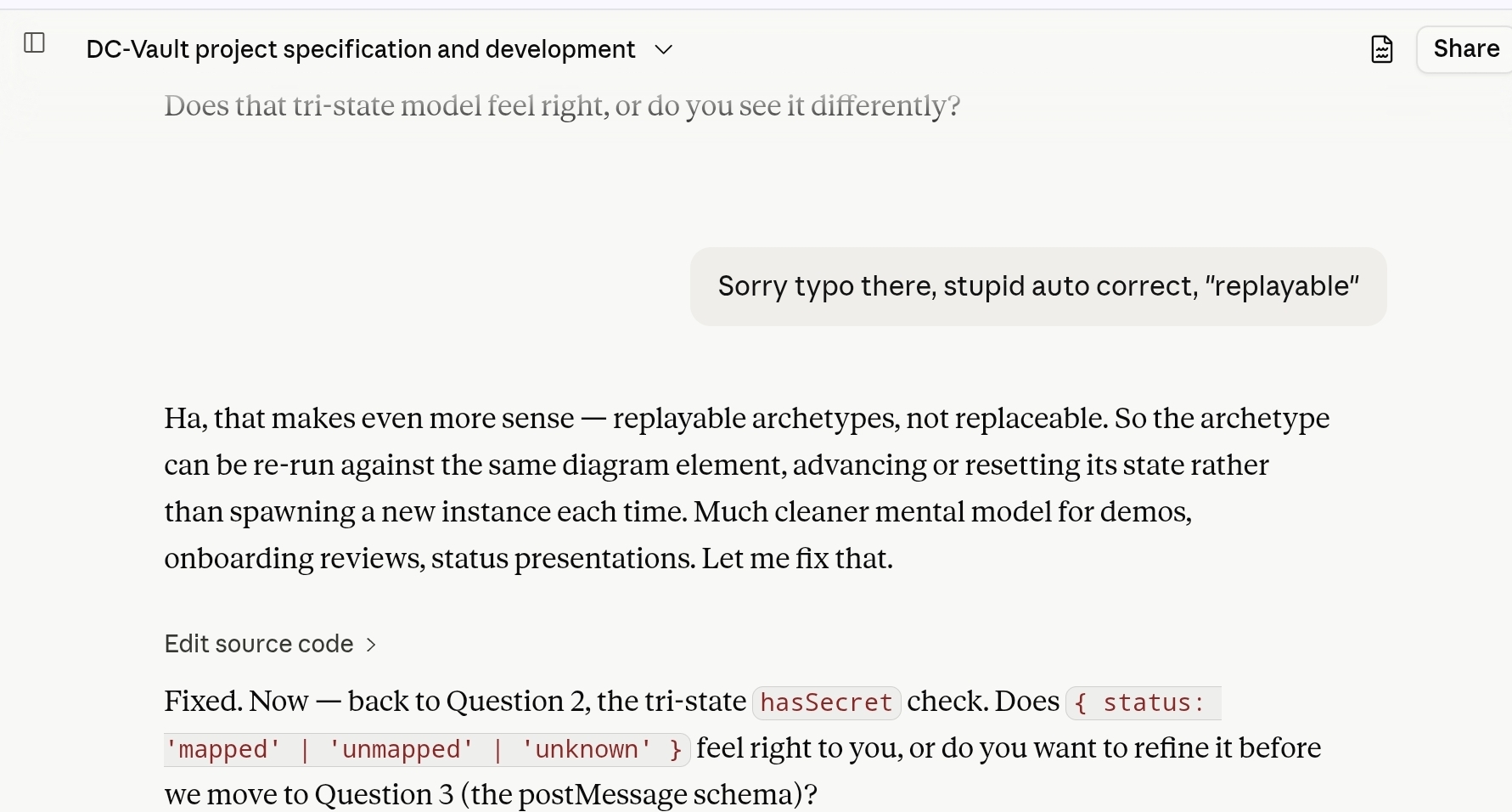 Typo correction: stupid auto correct, replayable
