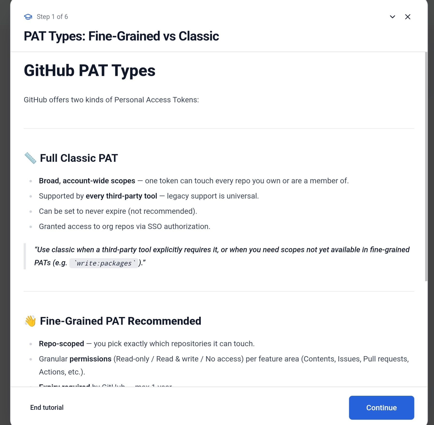 Step 1: PAT types — fine-grained vs classic